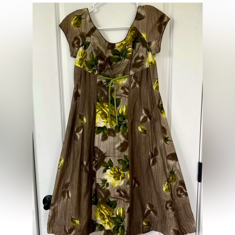 Vintage 50s size S Mildred’s of Hawaii Emoire Hawaiian Aloha Dress